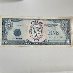 Geoffrey Money Toys R Us certificate from 1994. Collectible. Vintage.
